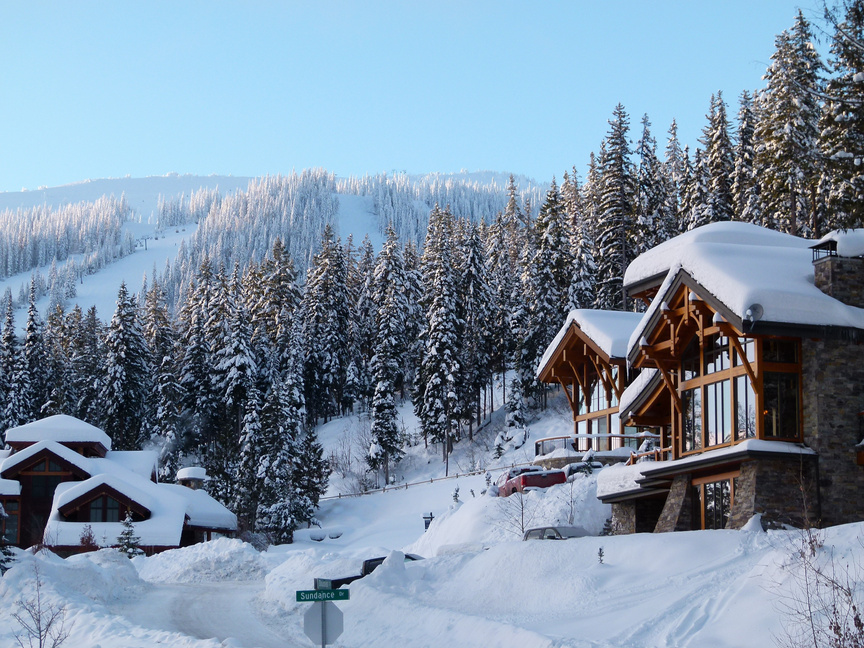 Houses Covered in Snow
